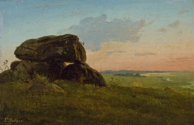 Evening landscape with a dolmen (Study)